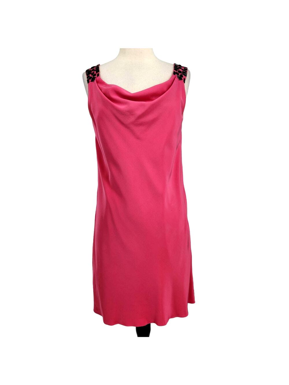 Tibi Silk Drape Front Backless Mini Dress Pink